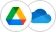 ícone google drive e ícone one drive