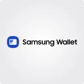 Logo Samsung Wallet indicando uso da carteira digital PJ em pagamentos por aproximação.
