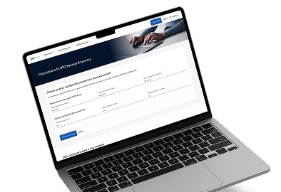 Notebook no site da conta PJ do BTG Pactual Empresas