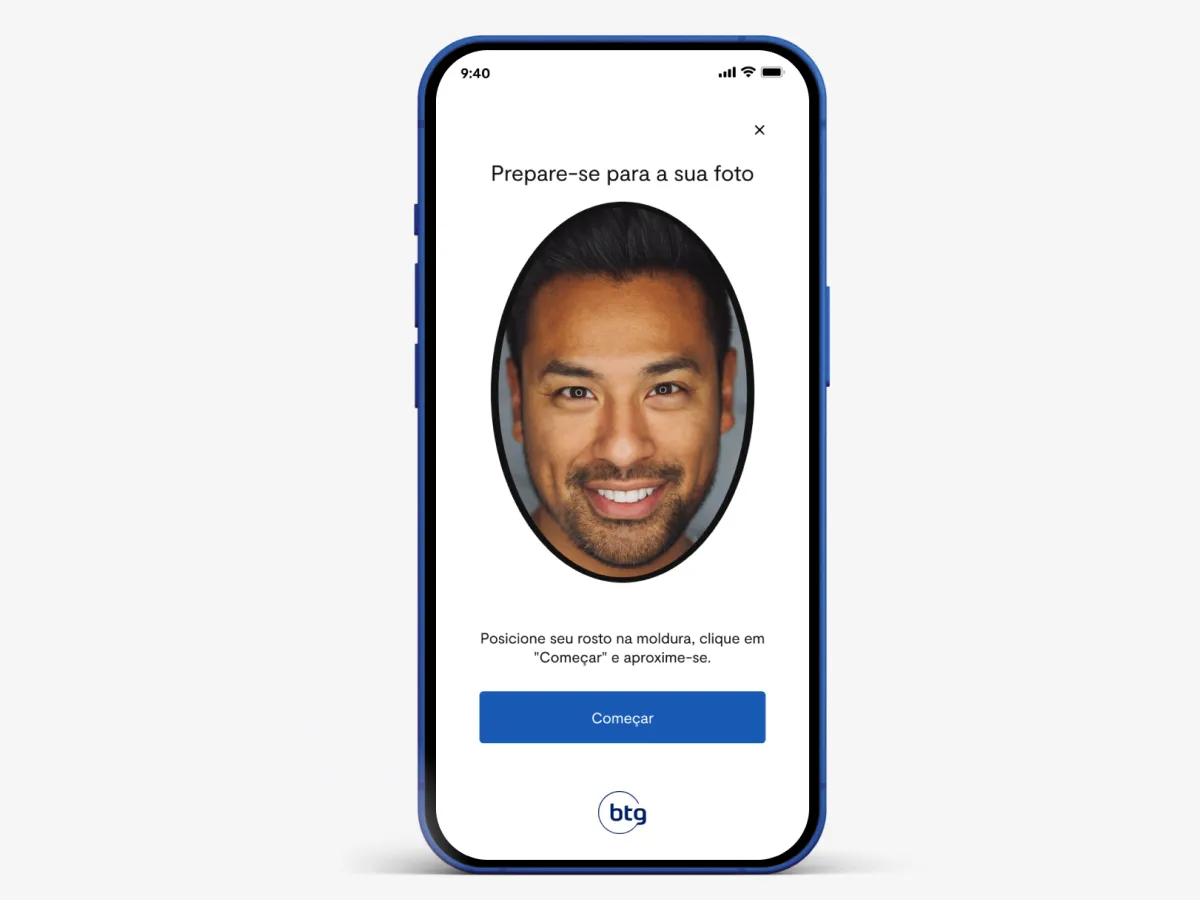 exemplo de biometria no aplicativo do BTG Pactual Empresas