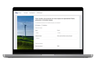 Notebook com o formulário de Mercado Livre de Energia